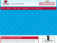 Tablet Screenshot of heartlundkennels.com